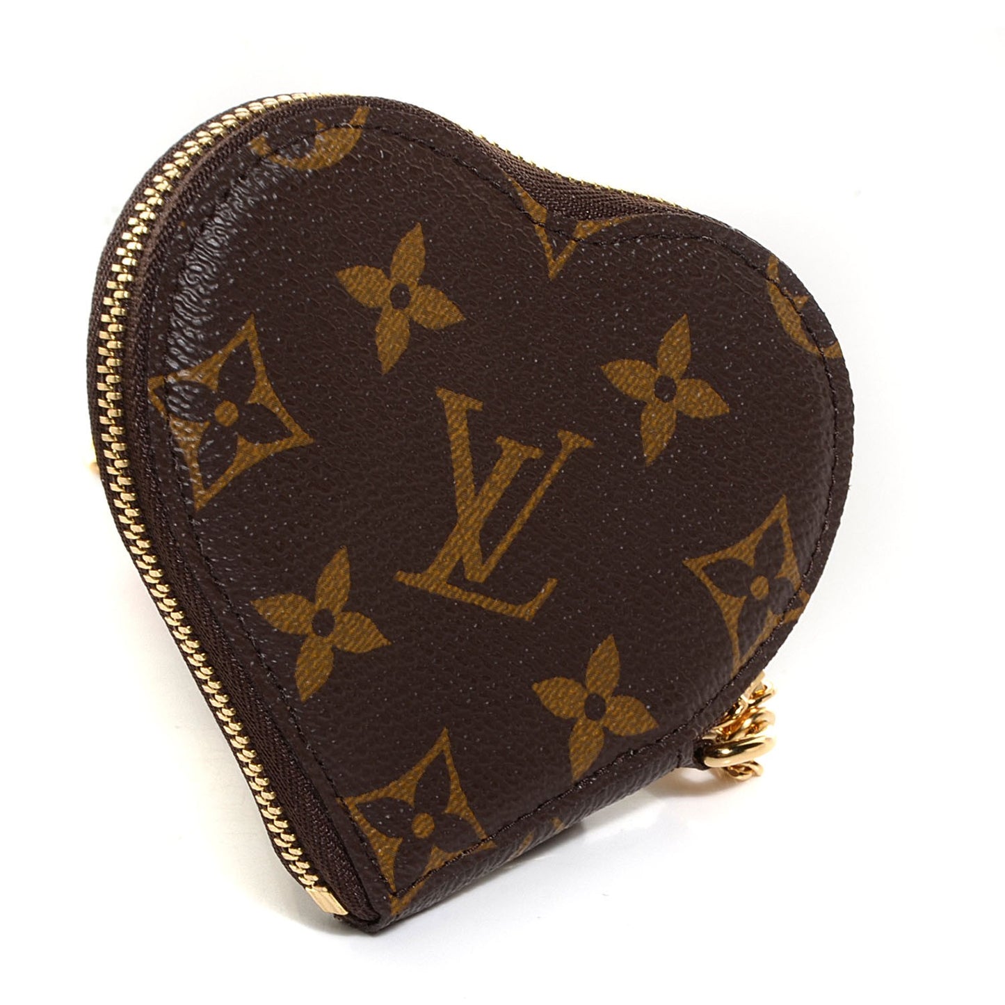 Monogram Leopard Coeur Heart Coin Purse Blanc Corail