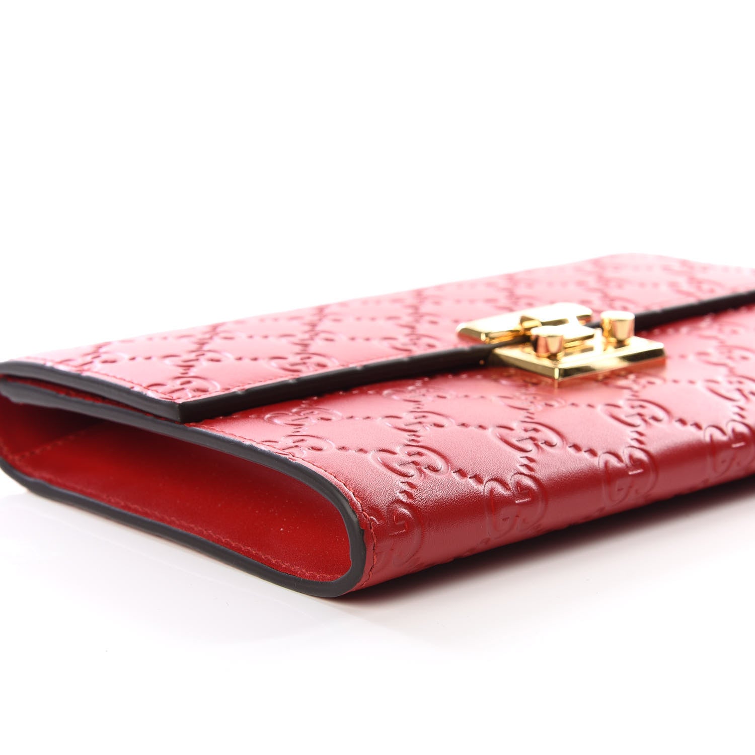 Gucci Guccissima Padlock Clutch Hibiscus Red 4 of 12
