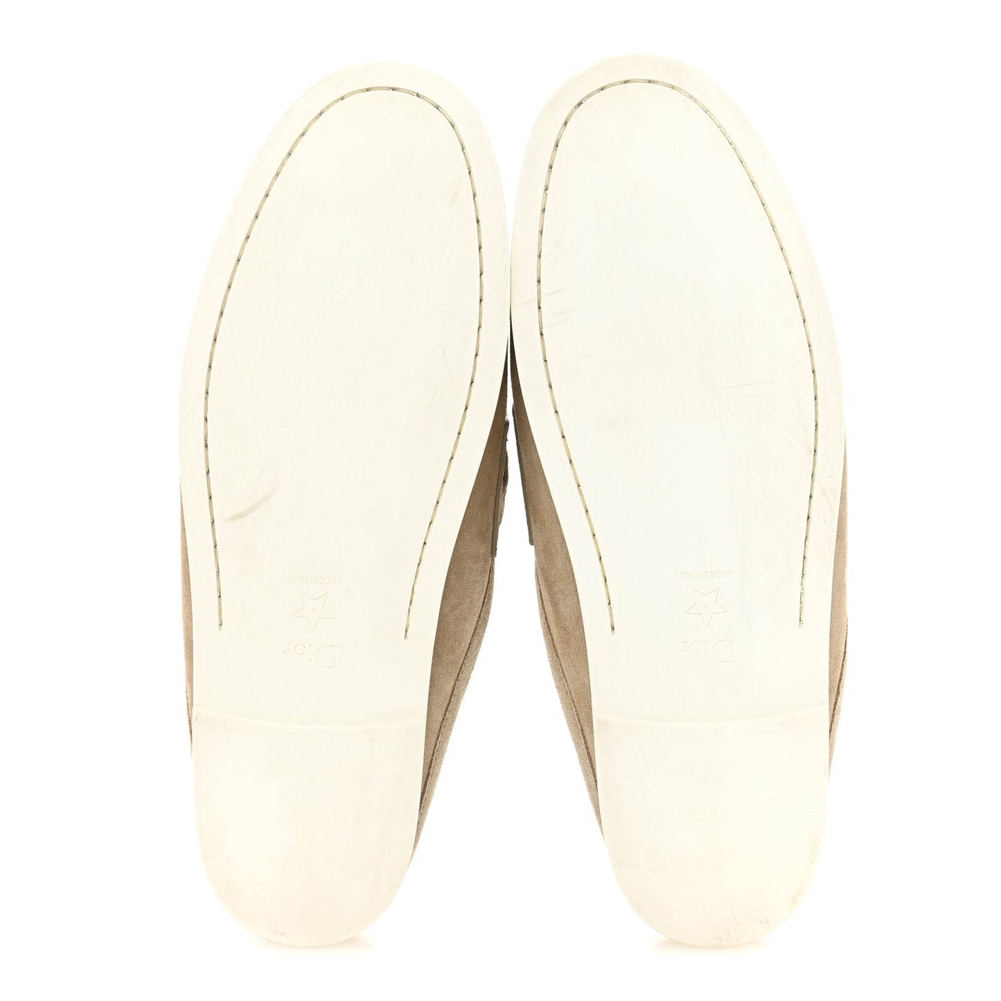 Suede Goatskin Boy Loafer Mule 38 Rope Beige