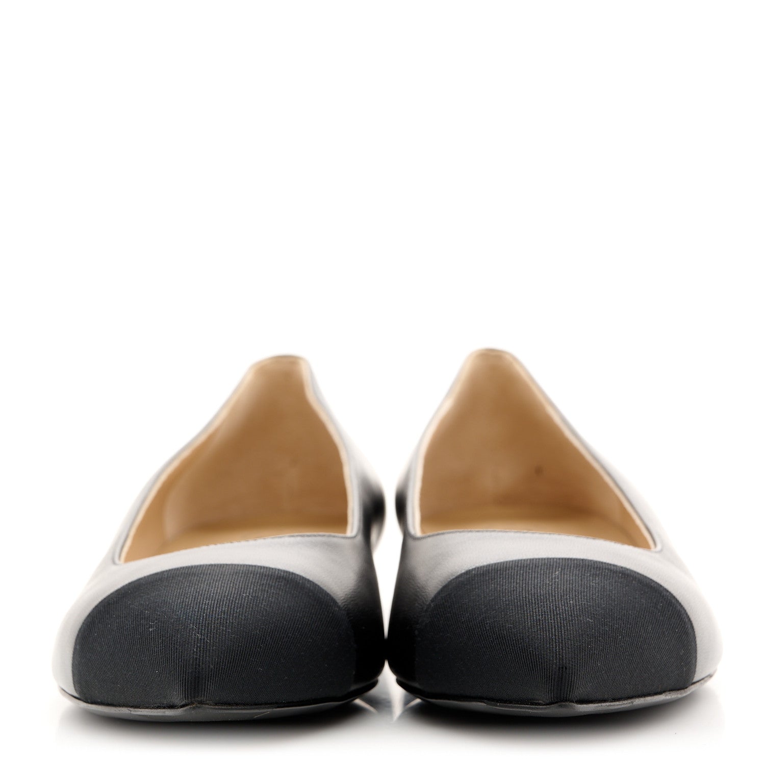 Chanel Lambskin Pointed Toe CC Gabrielle Ballerina Flats 37.5 Black 2 of 12