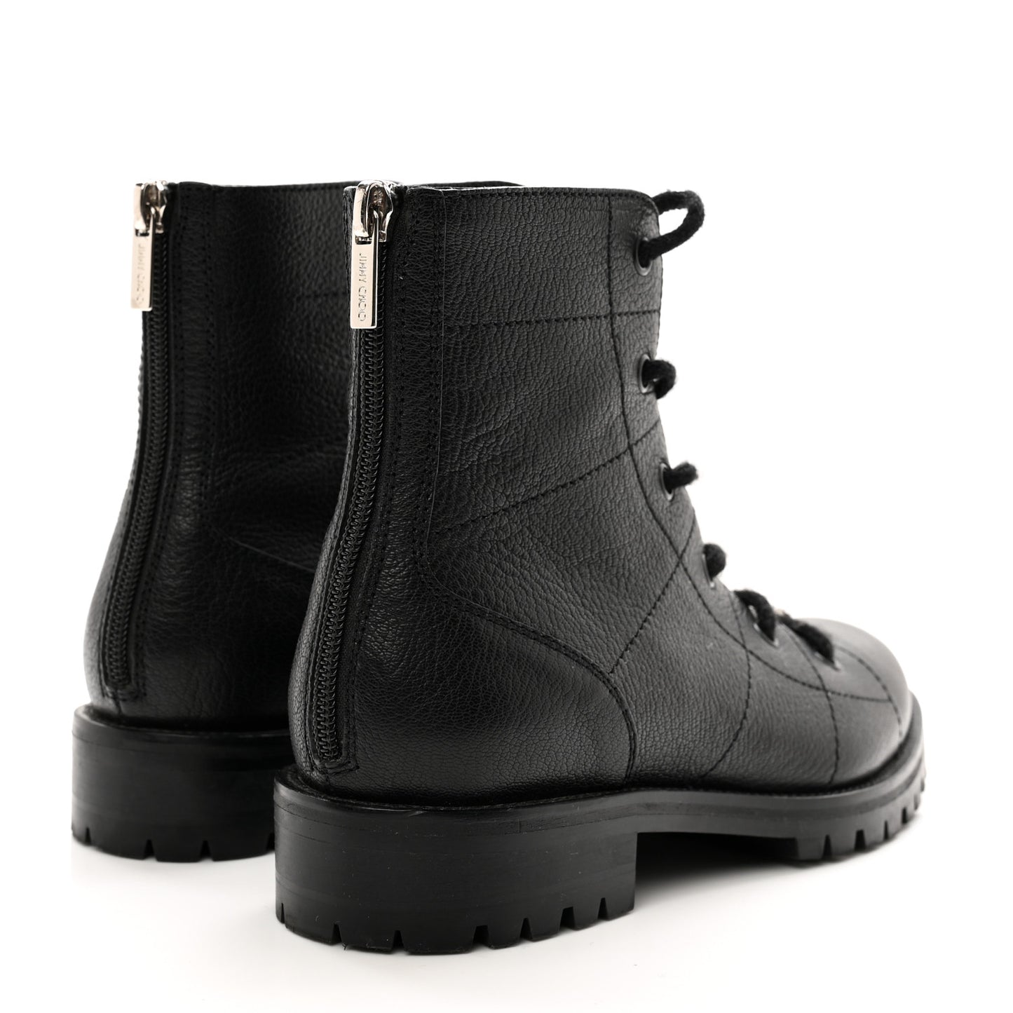 Grainy Calfskin Crystal Bren Flat Ankle Booties 36.5 Black