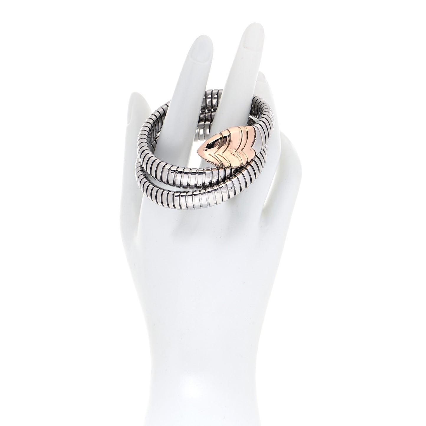 Stainless Steel 18K Rose Gold Serpenti Tubogas Double Spiral Bracelet ML
