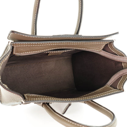 Celine Drummed Calfskin Nano Luggage Souris 5 of 8
