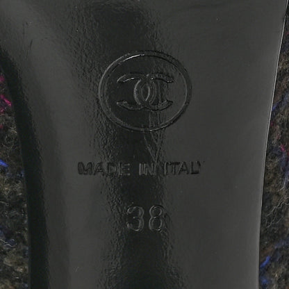 Chanel Tweed Short Ankle Boots 38 Multicolor 8 of 10