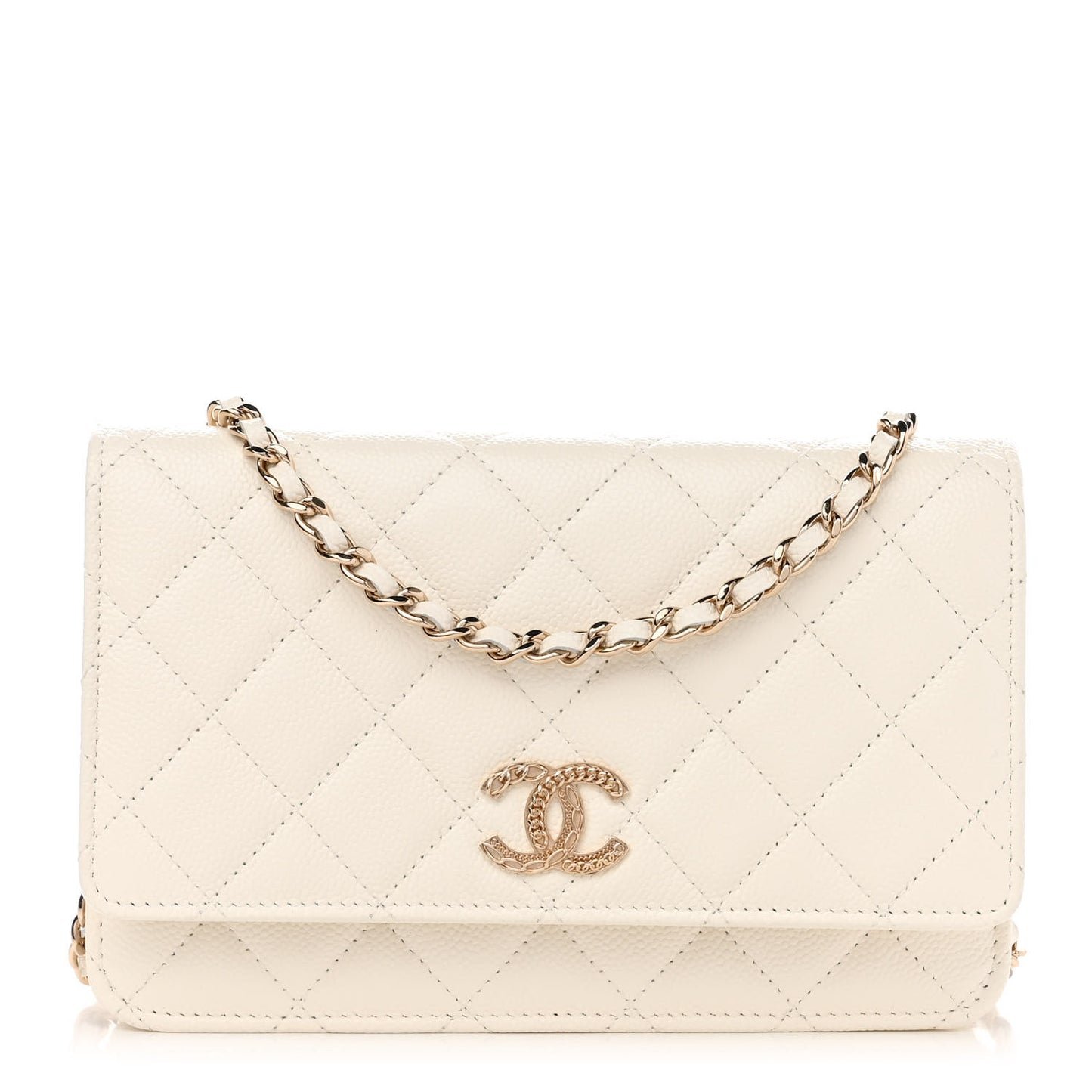Caviar Quilted Multi Chain Wallet On Chain WOC White