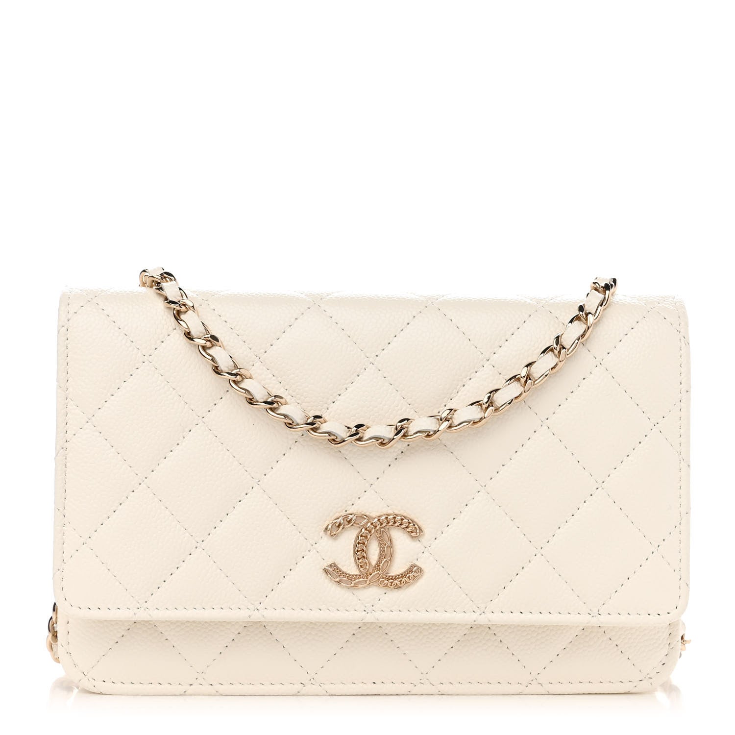 Chanel Caviar Quilted Multi Chain Wallet On Chain WOC White 1 of 12