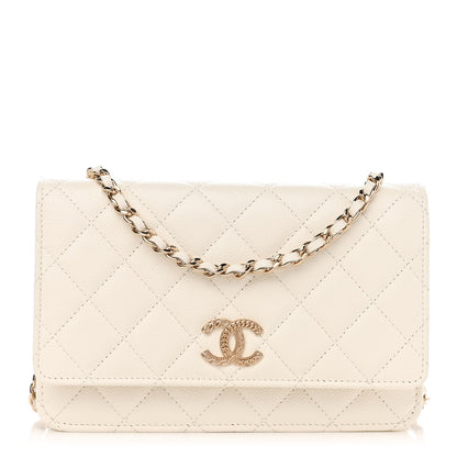 Chanel Caviar Quilted Multi Chain Wallet On Chain WOC White 1 of 12