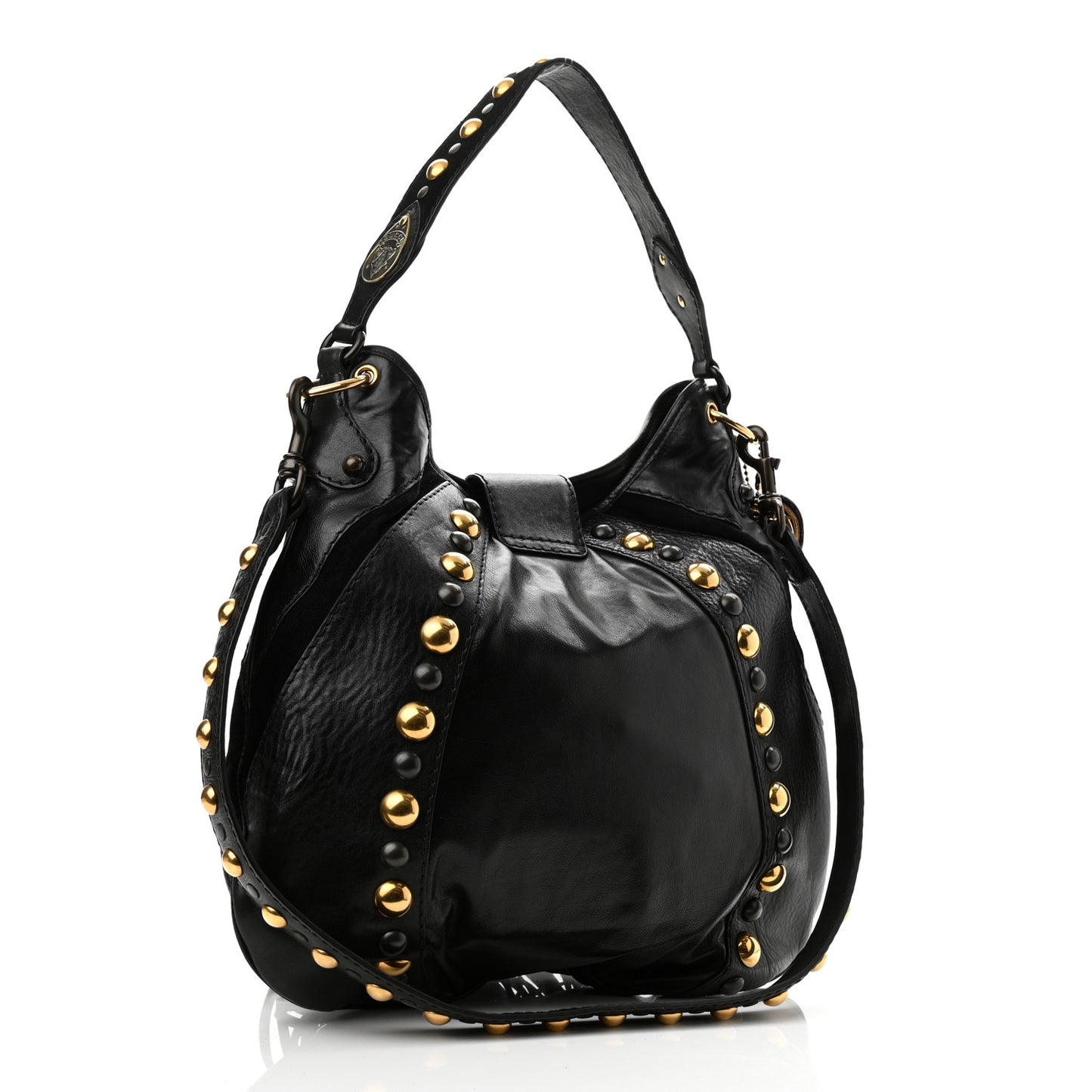 Calfskin Suede Fringe Babouska Hobo Black