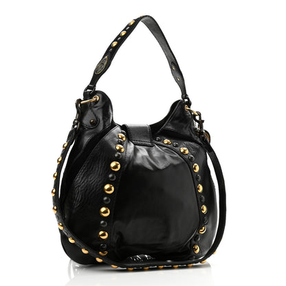 Gucci Calfskin Suede Fringe Babouska Hobo Black 3 of 10
