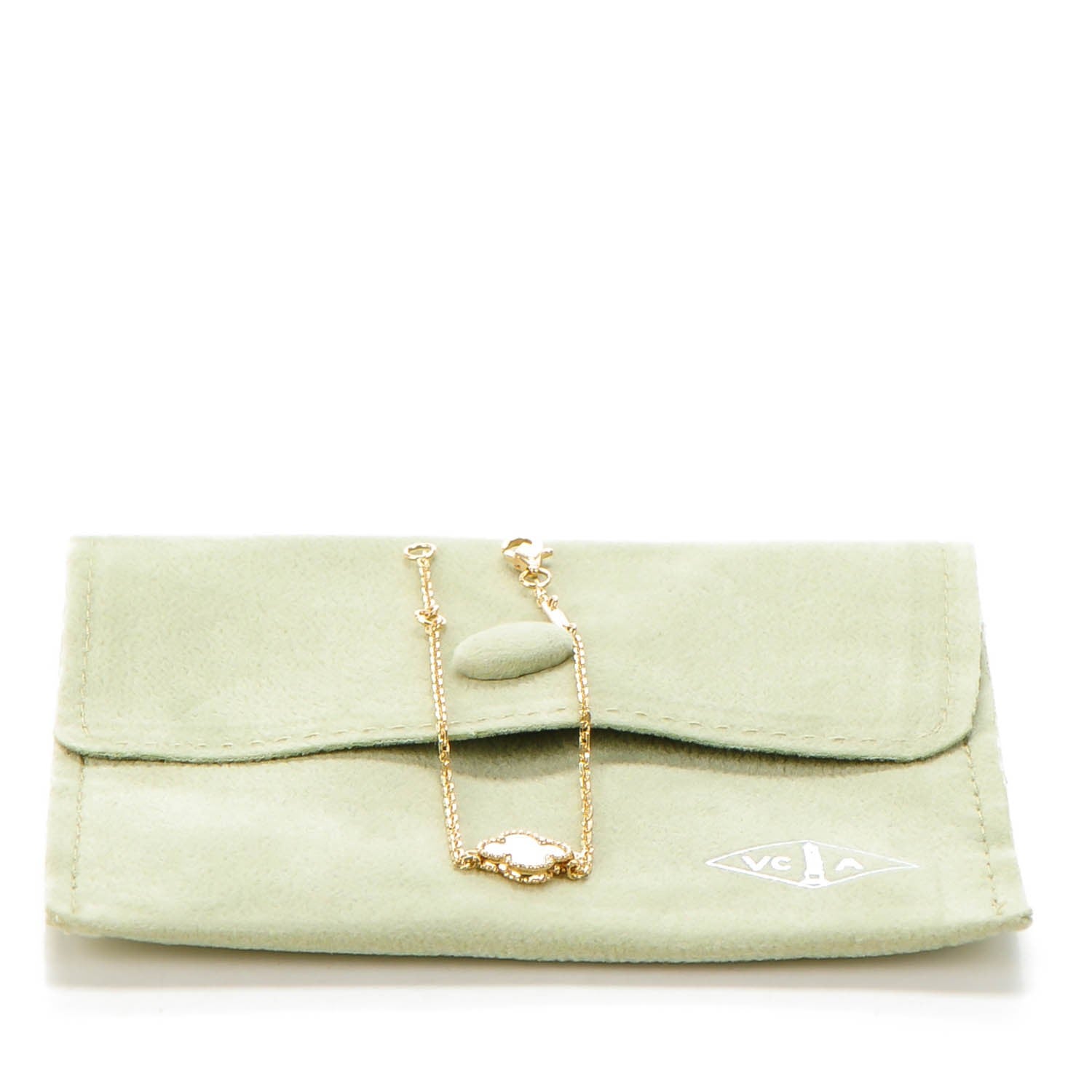 Van Cleef & Arpels 18K Yellow Gold Mother of Pearl Sweet Alhambra Bracelet 7 of 7