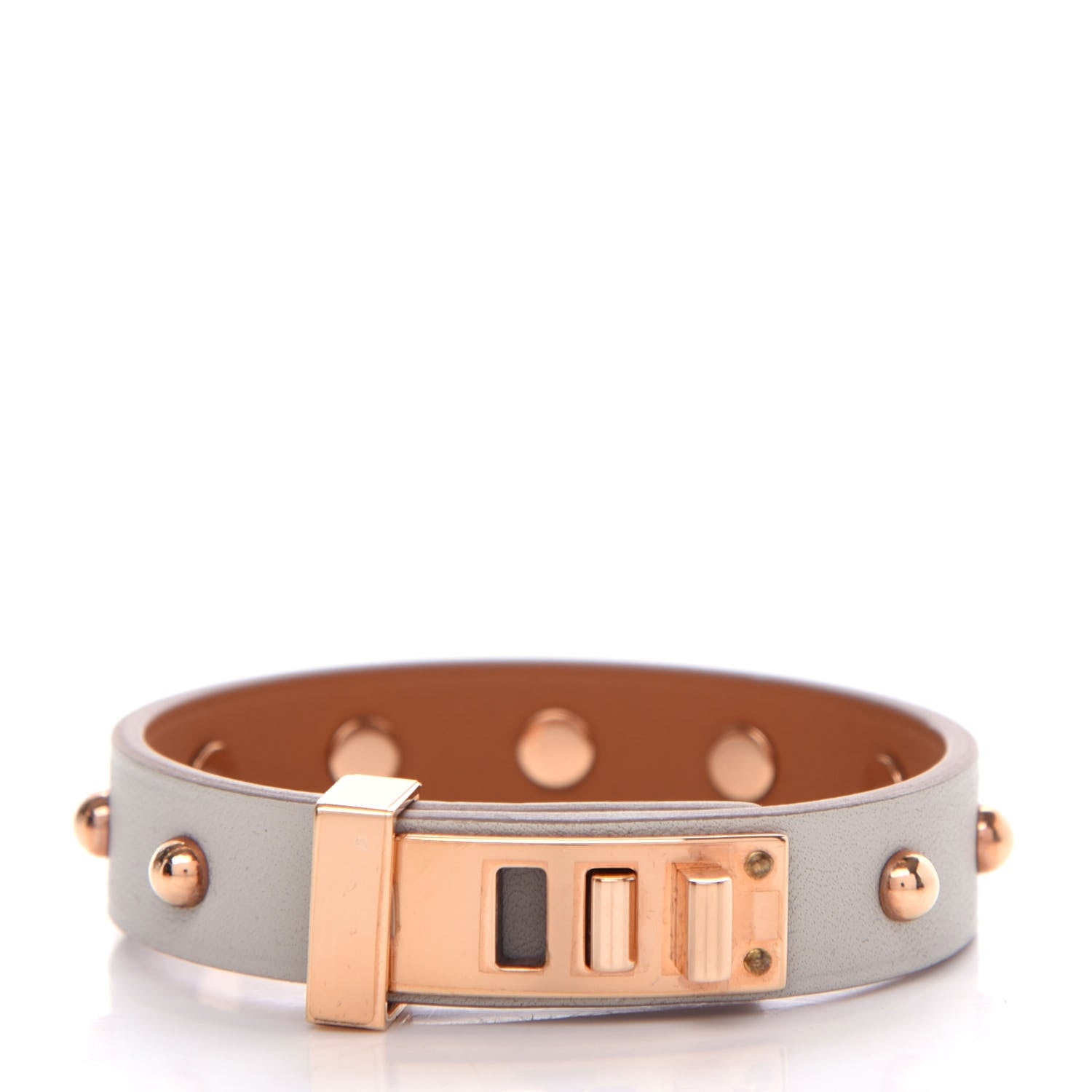 Hermes Swift Mini Dog Clous Carres Bracelet T2 Gris Perle 1 of 6