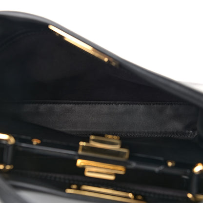 Fendi Vitello Seta Shiny Nappa Medium Peekaboo Iconic Satchel Black 4 of 9