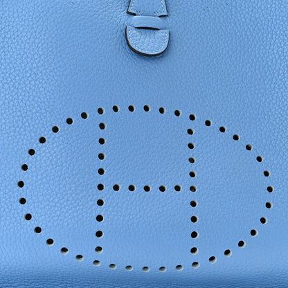 Hermes Taurillon Clemence Evelyne III PM Bleu Paradis 8 of 16