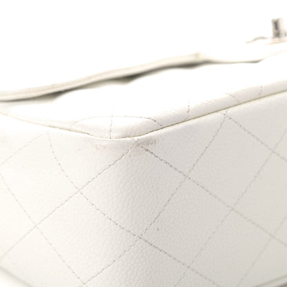 Chanel Caviar Quilted Jumbo Single Flap White 5 of 6