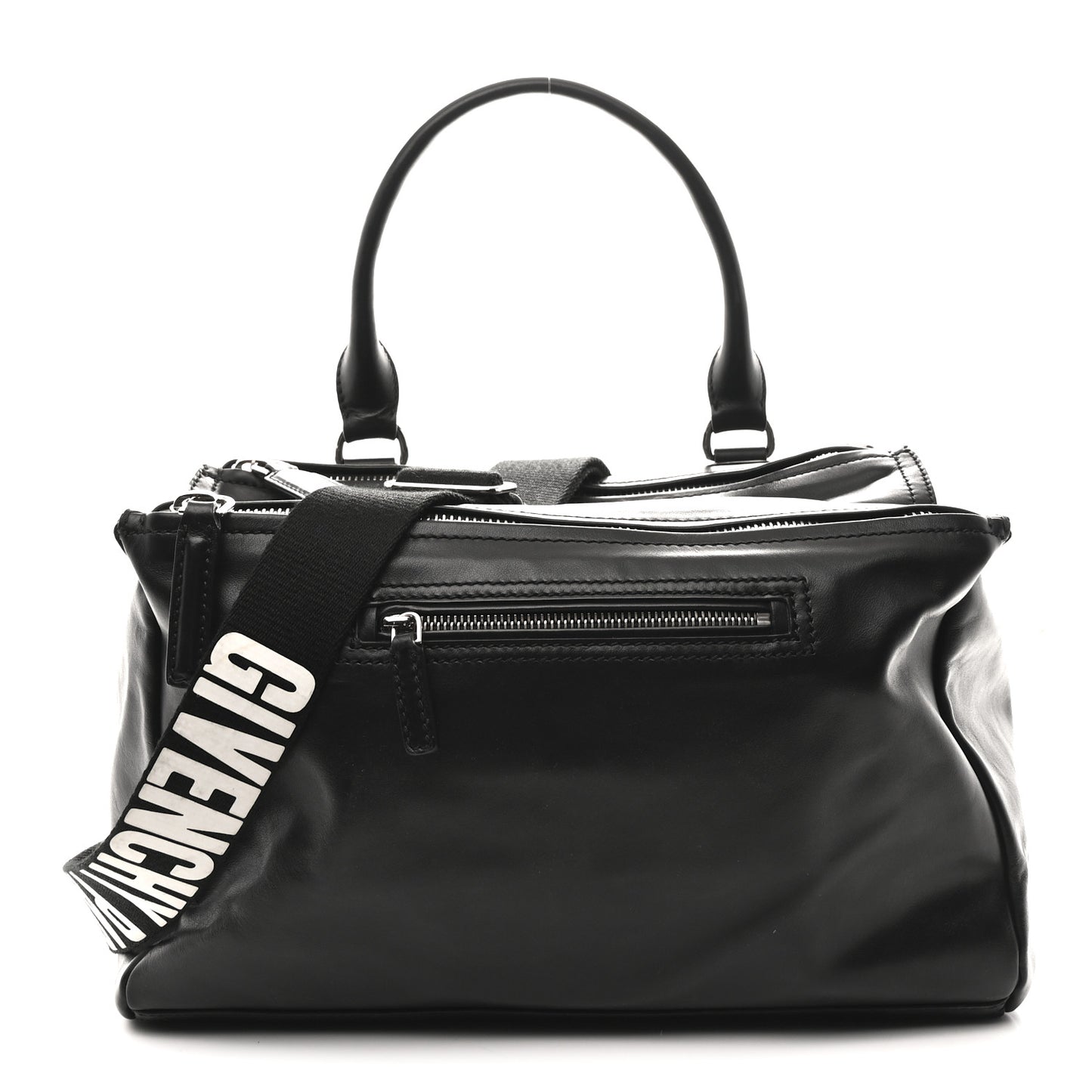 Calfskin Medium Pandora Logo Strap Black