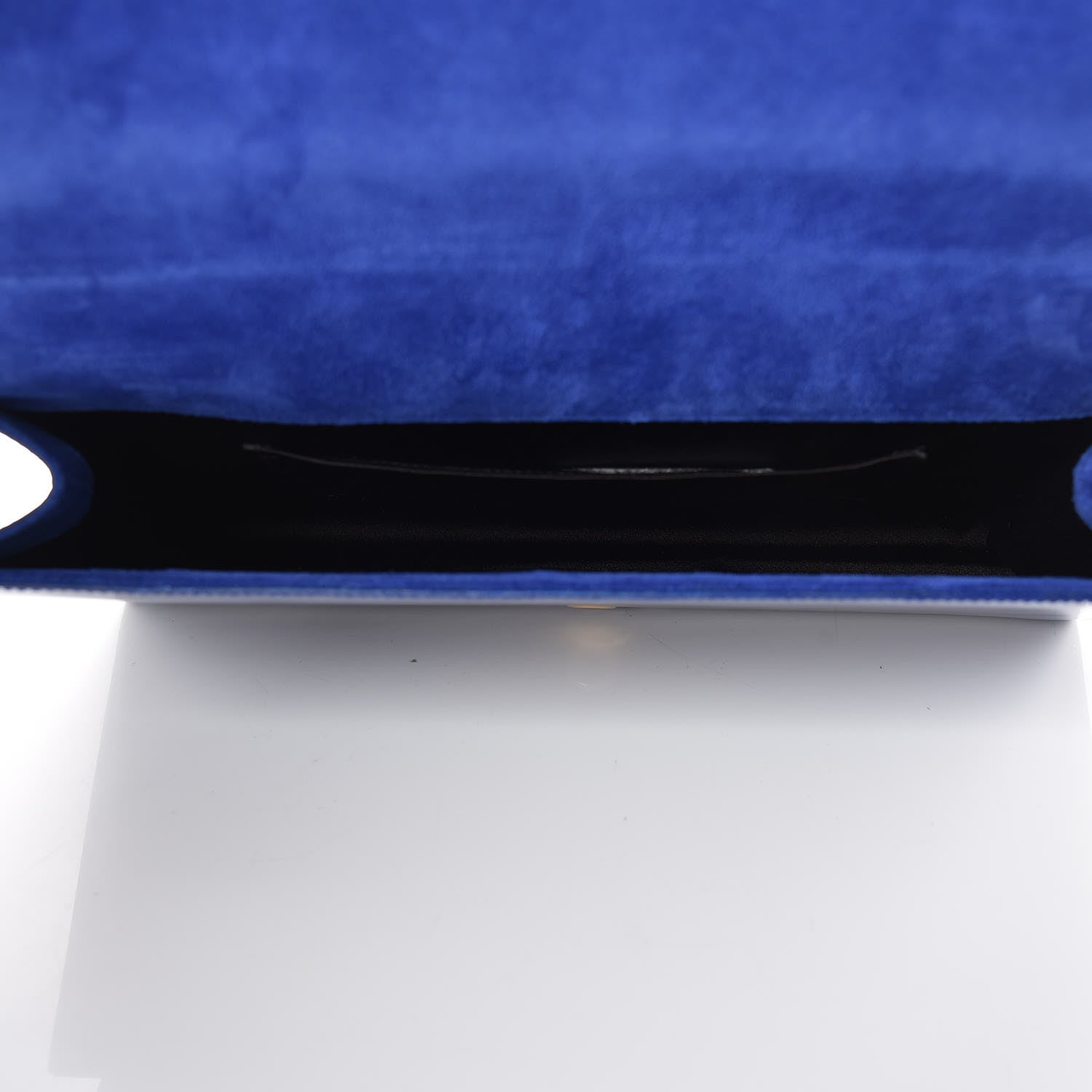 Saint Laurent Patent Calfskin Monogram Large Belle De Jour Clutch Royal Blue 7 of 9