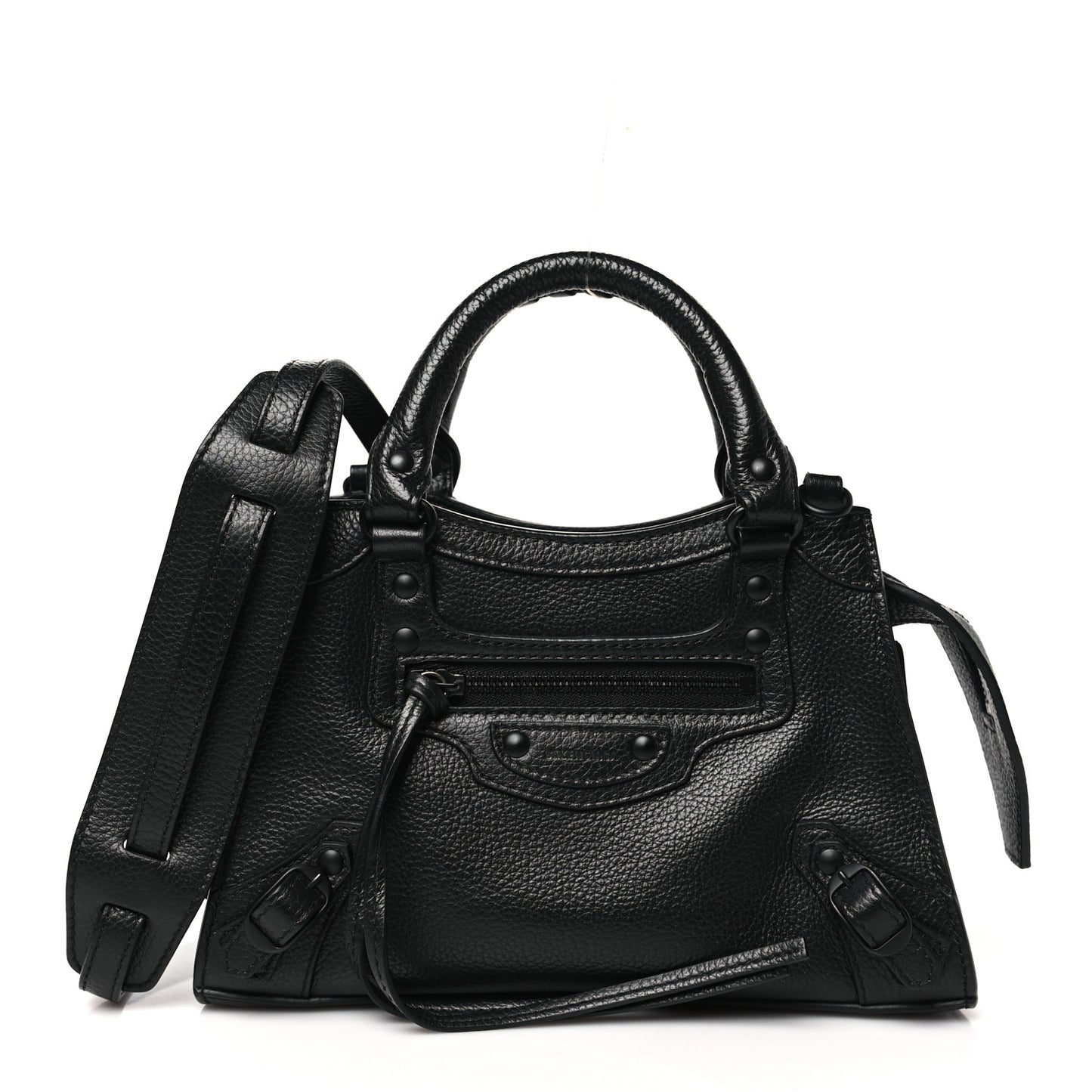 Grained Calfskin Neo Classic Black Hardware Mini City Black