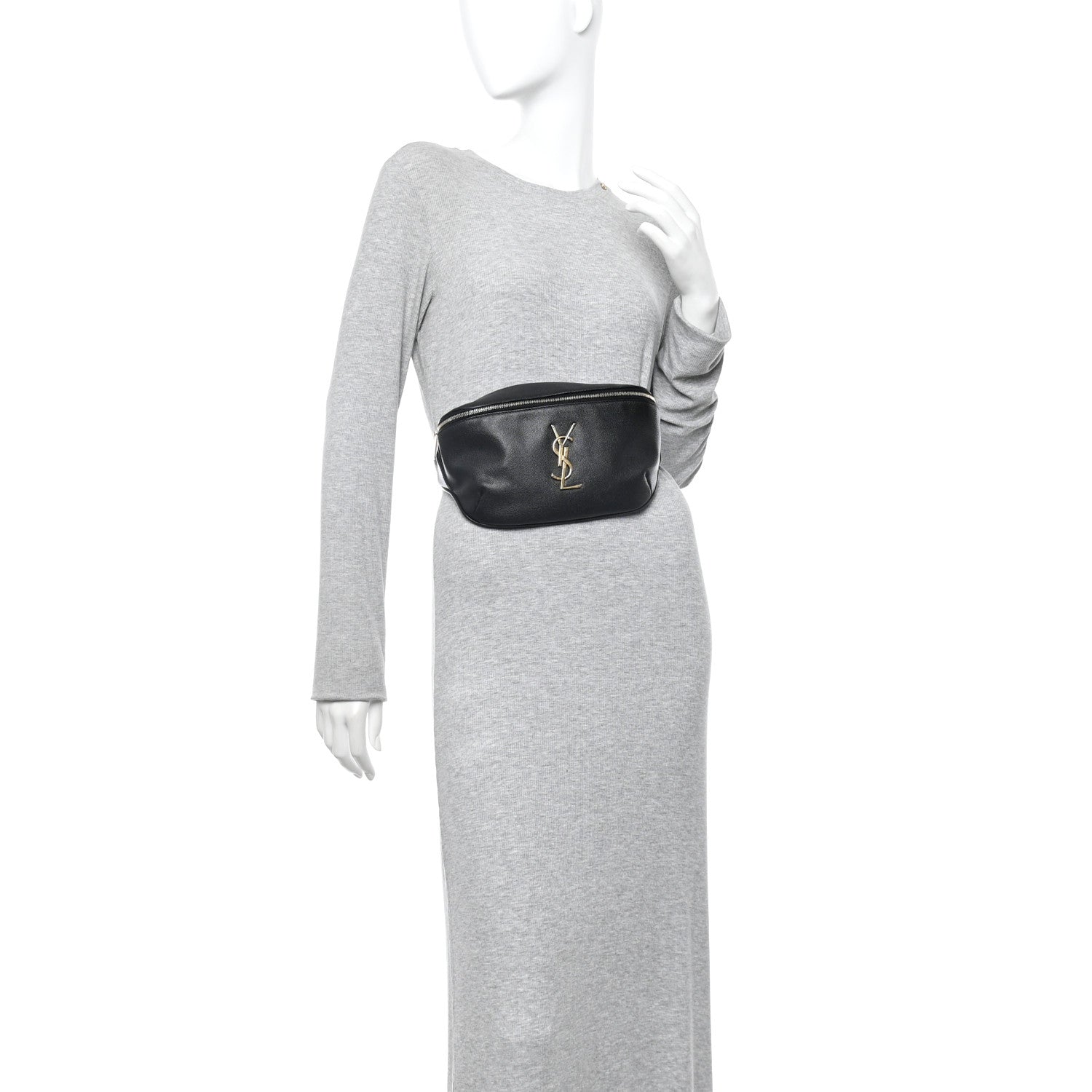 Saint Laurent Grain De Poudre Monogram Belt Bag Black 2 of 15