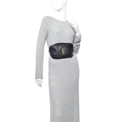 Saint Laurent Grain De Poudre Monogram Belt Bag Black 2 of 15