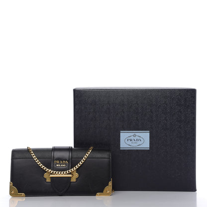 Prada City Calfskin Saffiano Cahier Pochette Black 9 of 9