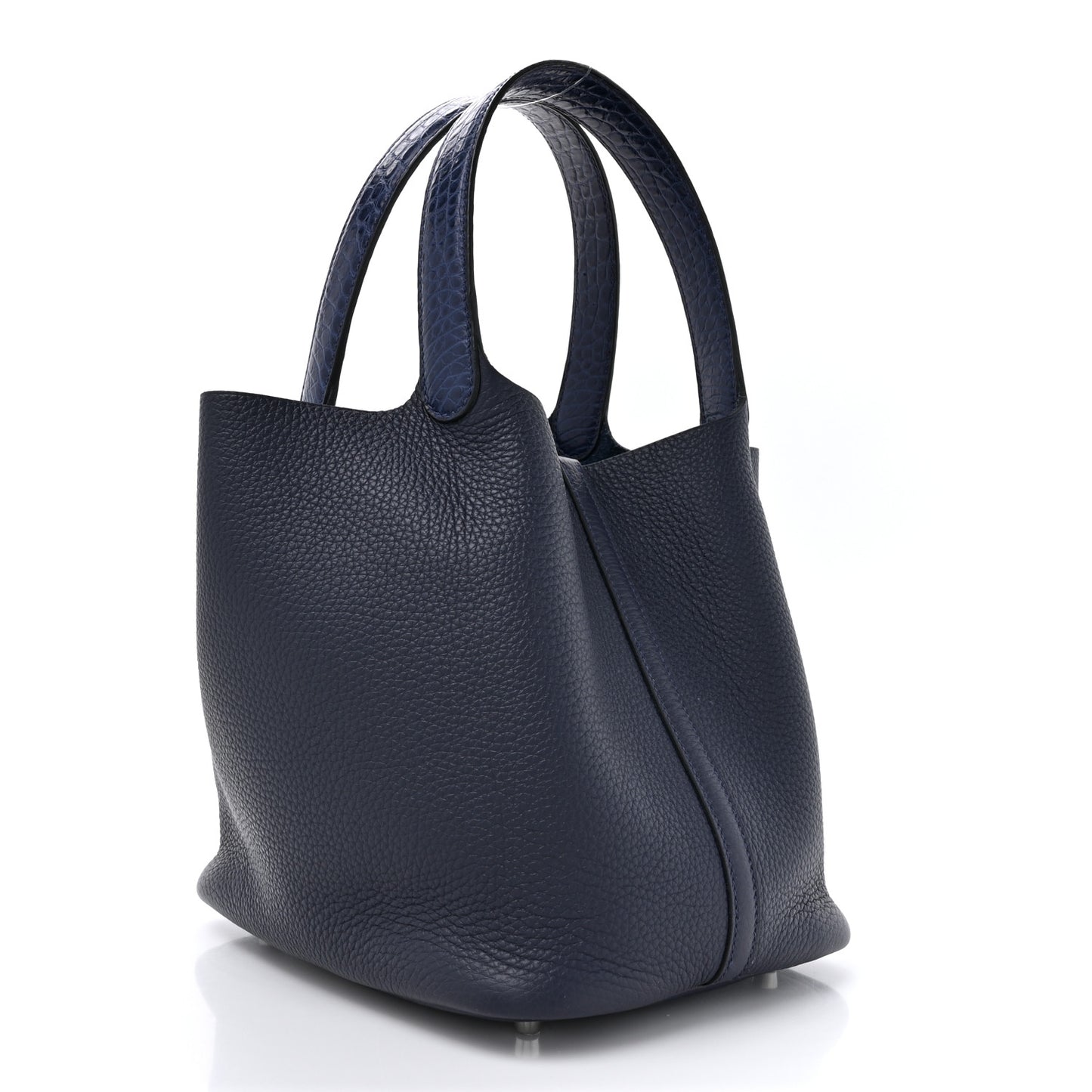 Taurillon Clemence Matte Alligator Picotin Lock Touch 22 Bleu Nuit