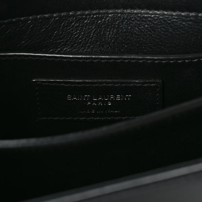 Saint Laurent Glazed Calfskin Mini Classic Monogram Cassandra Top Handle Black 6 of 14