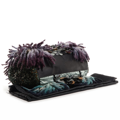Fendi Wool Sequin Calfskin Ricami Embroidered Pillow Grande Voodoo Tote 4 of 9