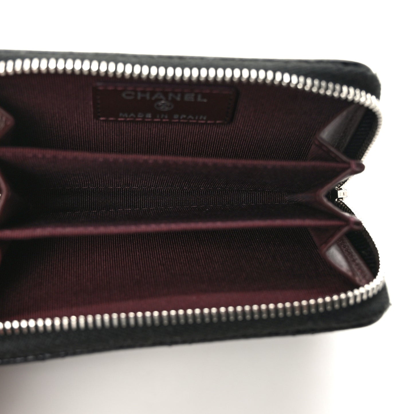 Caviar Quilted Zip Coin Purse Black