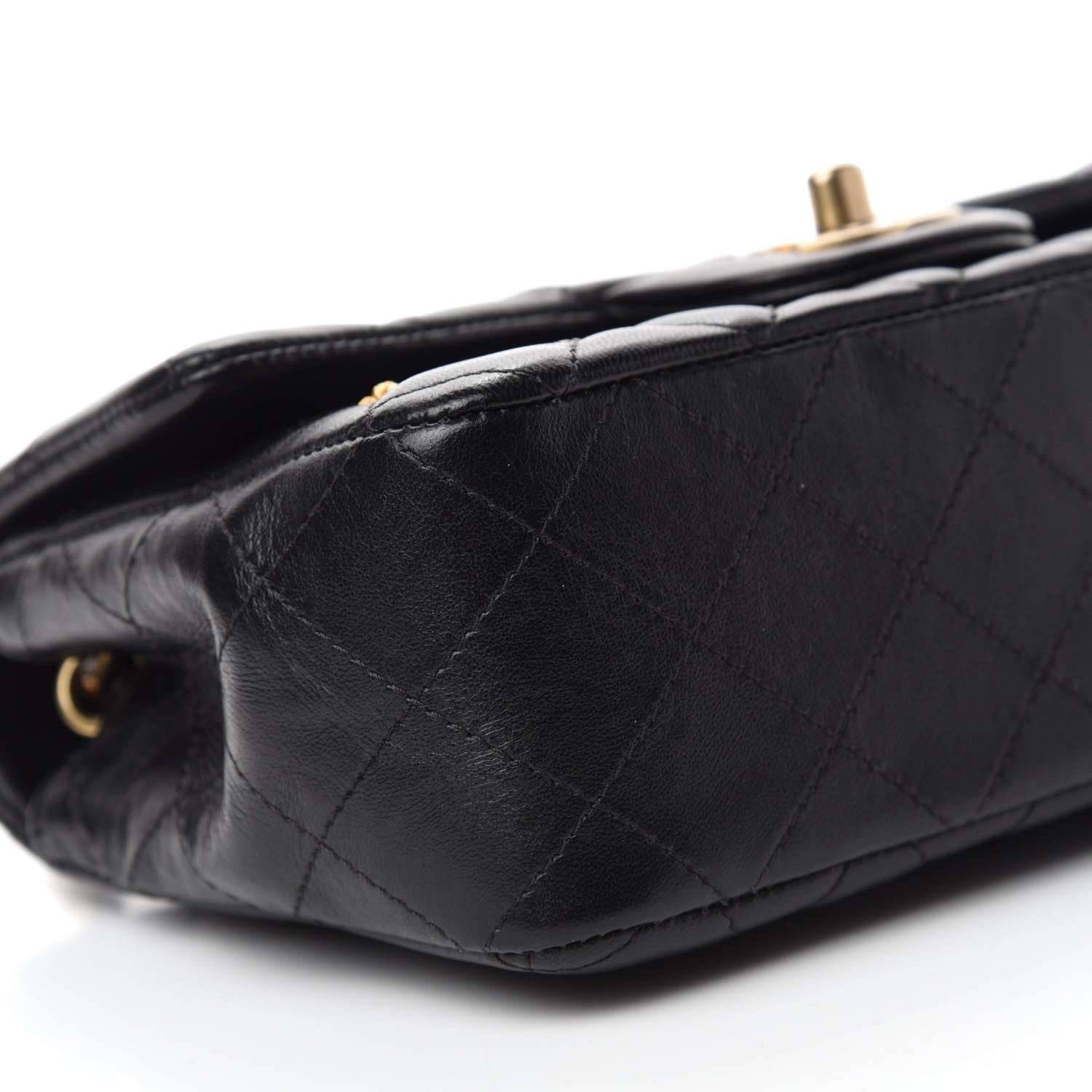 Chanel Lambskin Quilted Studded Mini Rectangular Flap Black 6 of 12