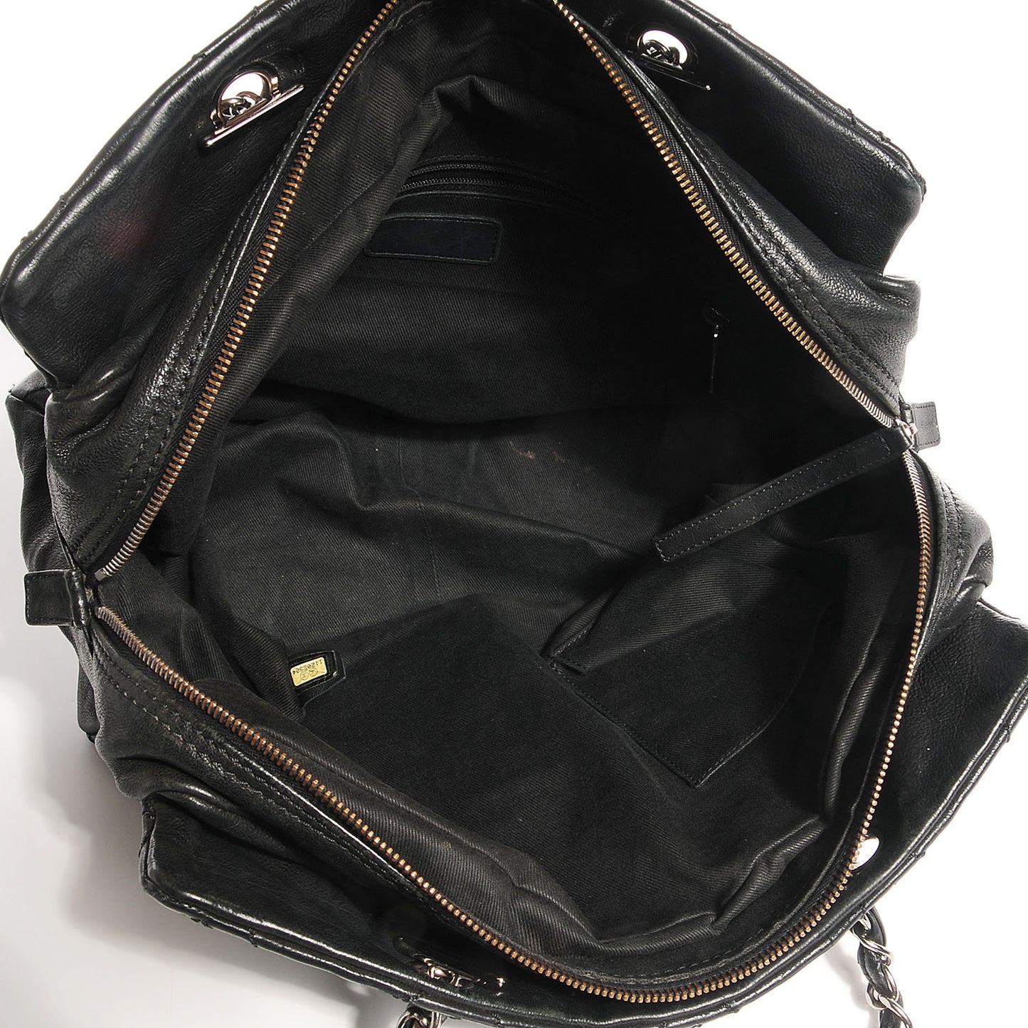 Calfskin Large Diamond Stitch Tote Black