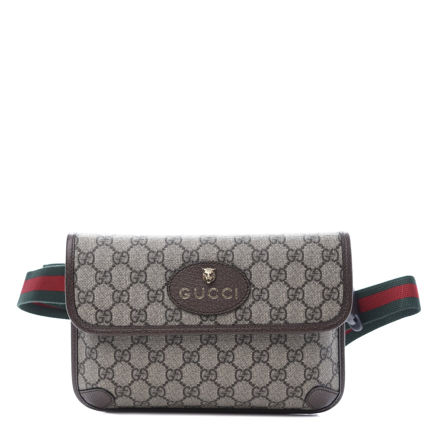 GG Supreme Monogram Neo Vintage Web Belt Bag Brown