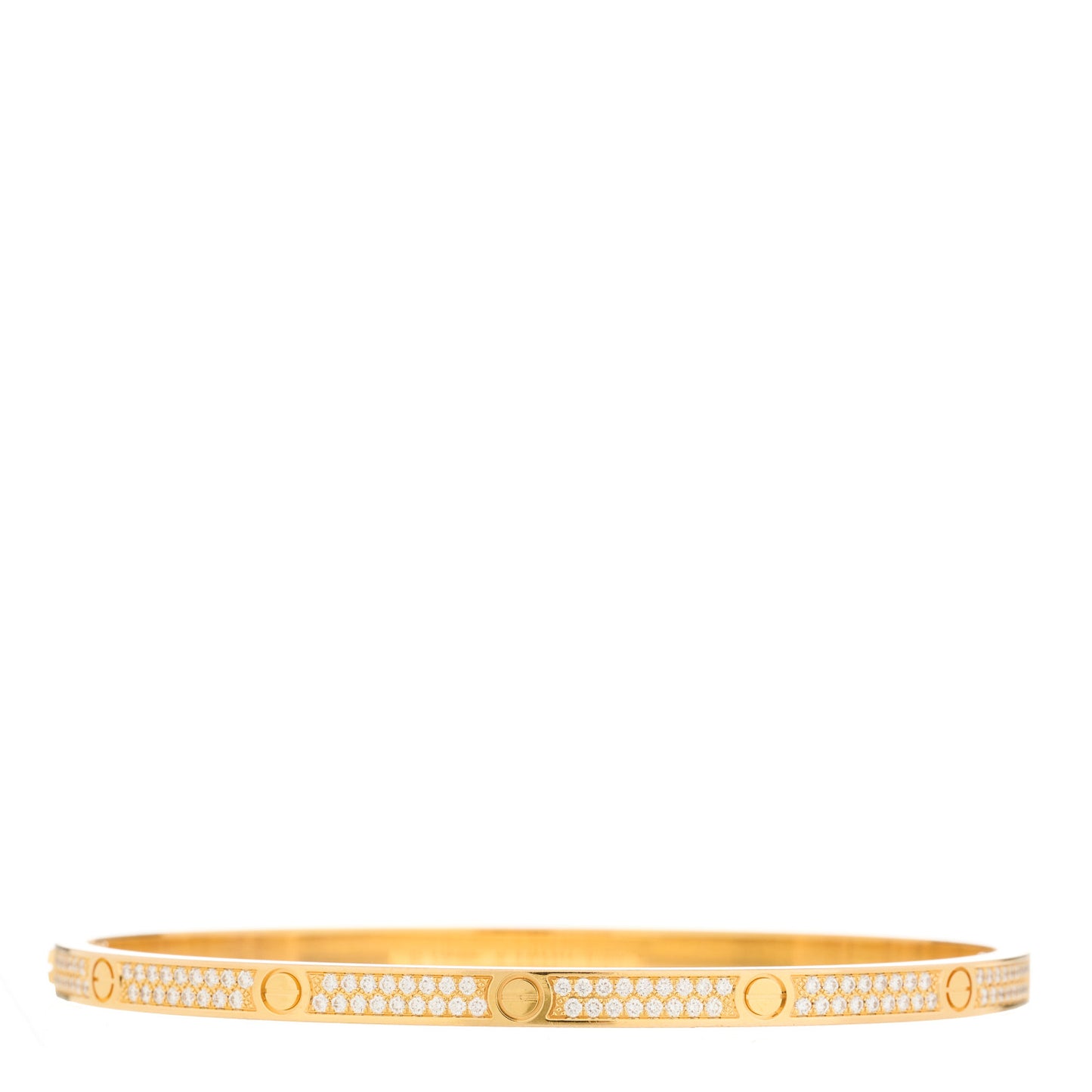 18K Pink Gold Diamond Small LOVE Paved Bracelet 18