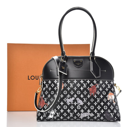 Louis Vuitton Calfskin Catogram Alma Souple MM Black 9 of 9