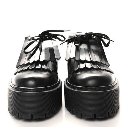 Hermes Glazed Calfskin Womens Hariston Derby Loafers 40 Black 2 of 9
