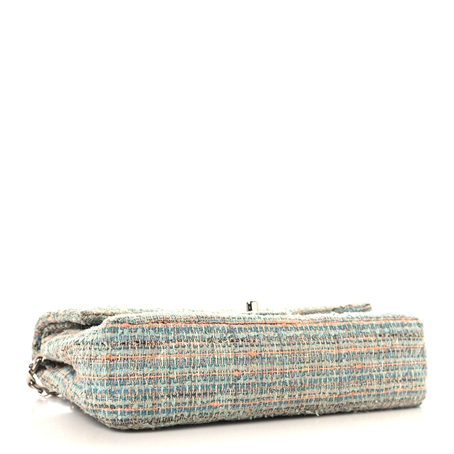 Chanel Tweed Quilted Medium Double Flap Blue Multicolor 4 of 10