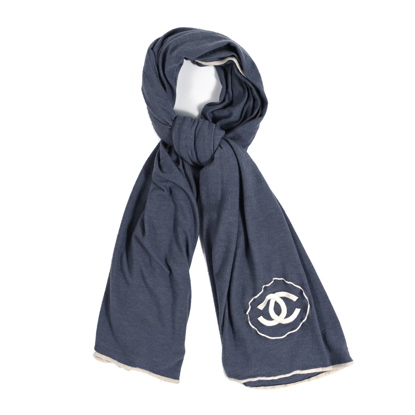 Cashmere Silk CC Scarf Grey