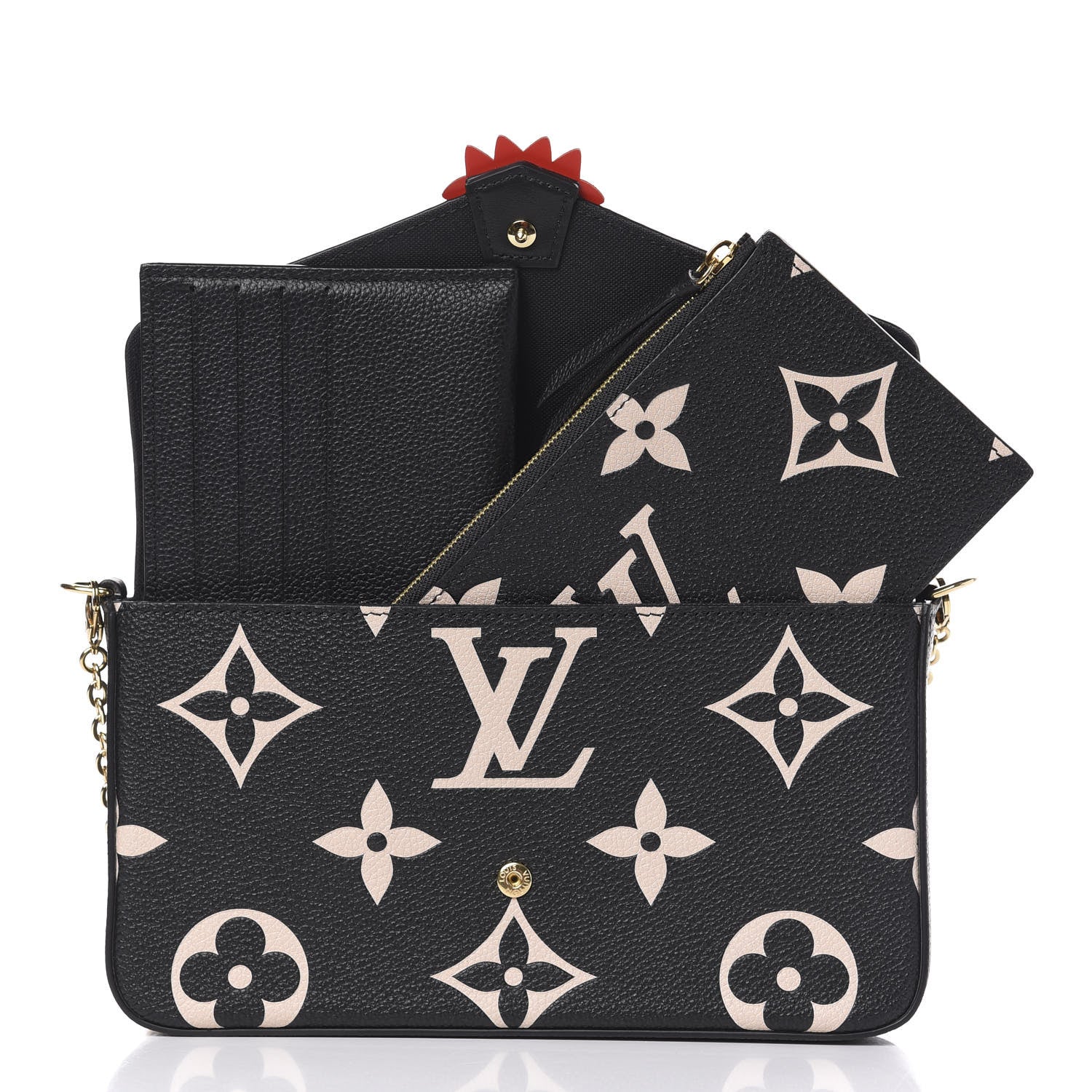 Louis Vuitton Empreinte Monogram Giant Crafty Pochette Felicie Black Creme 8 of 9