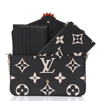 Louis Vuitton Empreinte Monogram Giant Crafty Pochette Felicie Black Creme 8 of 9