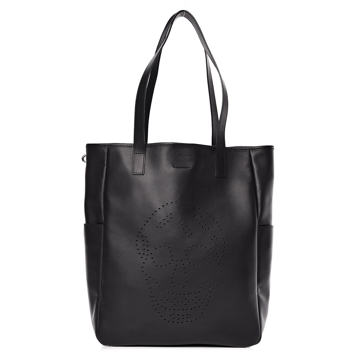 Alexander McQueen Calfskin Perforated Skull Tote Black 1 of 10