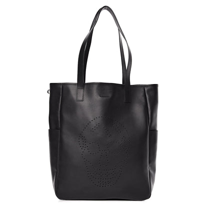 Alexander McQueen Calfskin Perforated Skull Tote Black 1 of 10