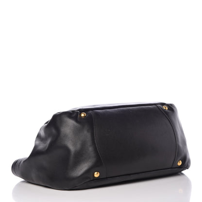 Prada Soft Calf Chain Tote Black 4 of 13