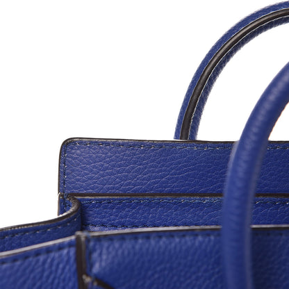 Celine Drummed Calfskin Nano Luggage Indigo 8 of 11