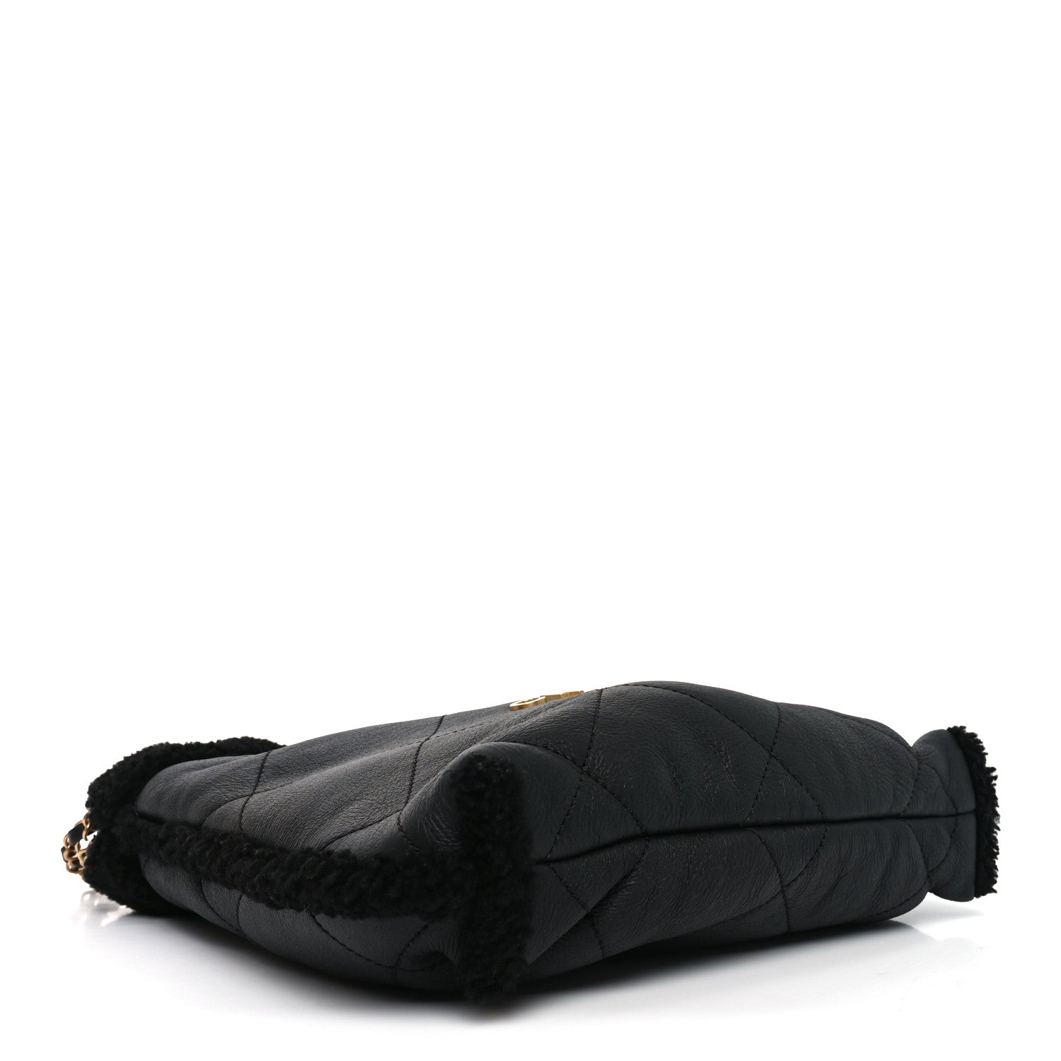 Chanel Aged Lambskin Shearling Quilted Small Chanel 22 Black 5 of 11