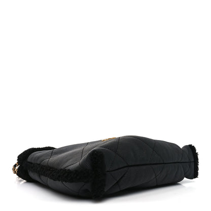 Chanel Aged Lambskin Shearling Quilted Small Chanel 22 Black 5 of 11