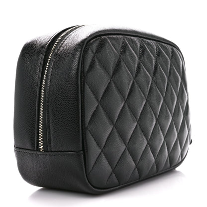 Chanel Caviar Quilted Medium Curvy Pouch Cosmetic Case Black 3 of 11