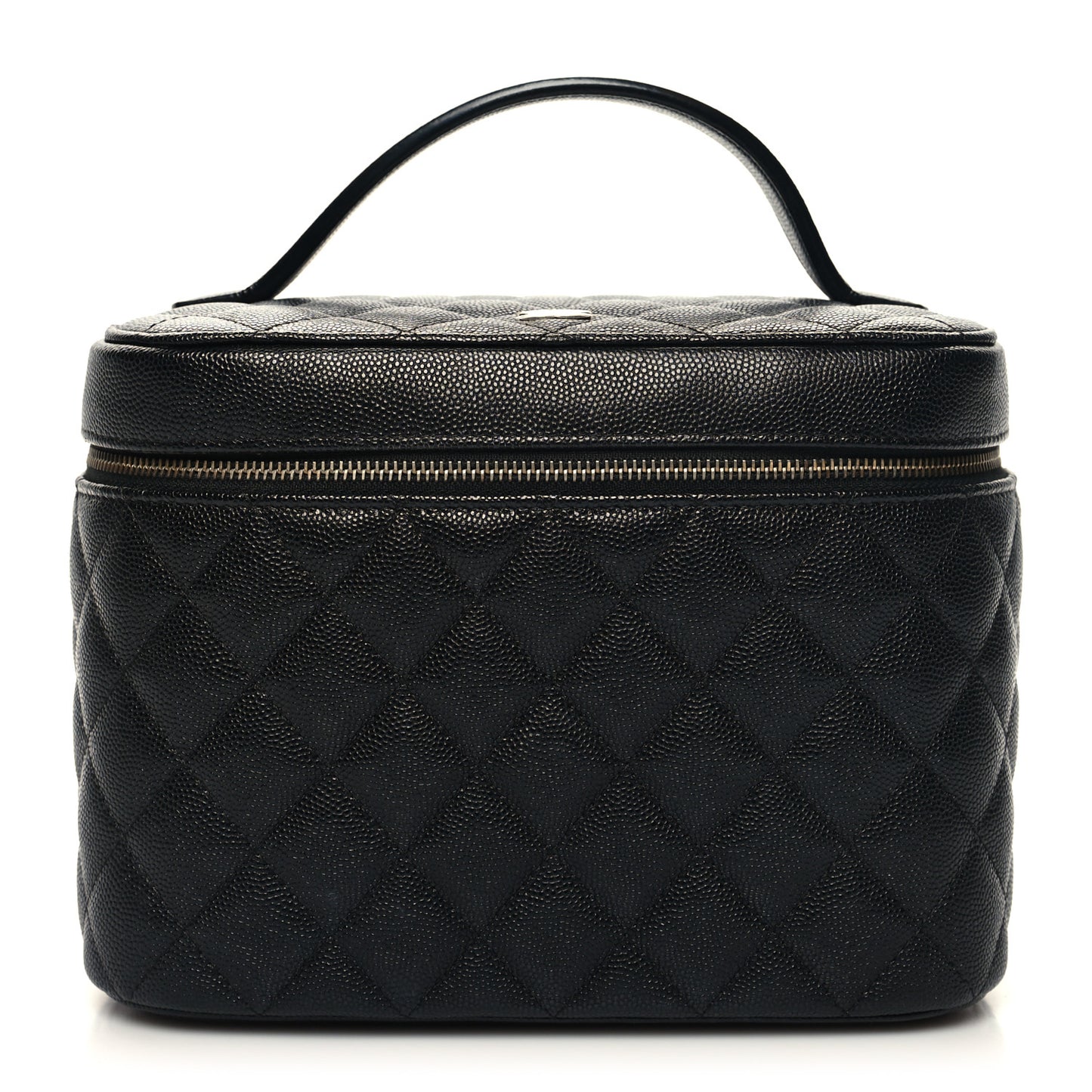 Caviar Quilted Large Vanity Pouch Navy