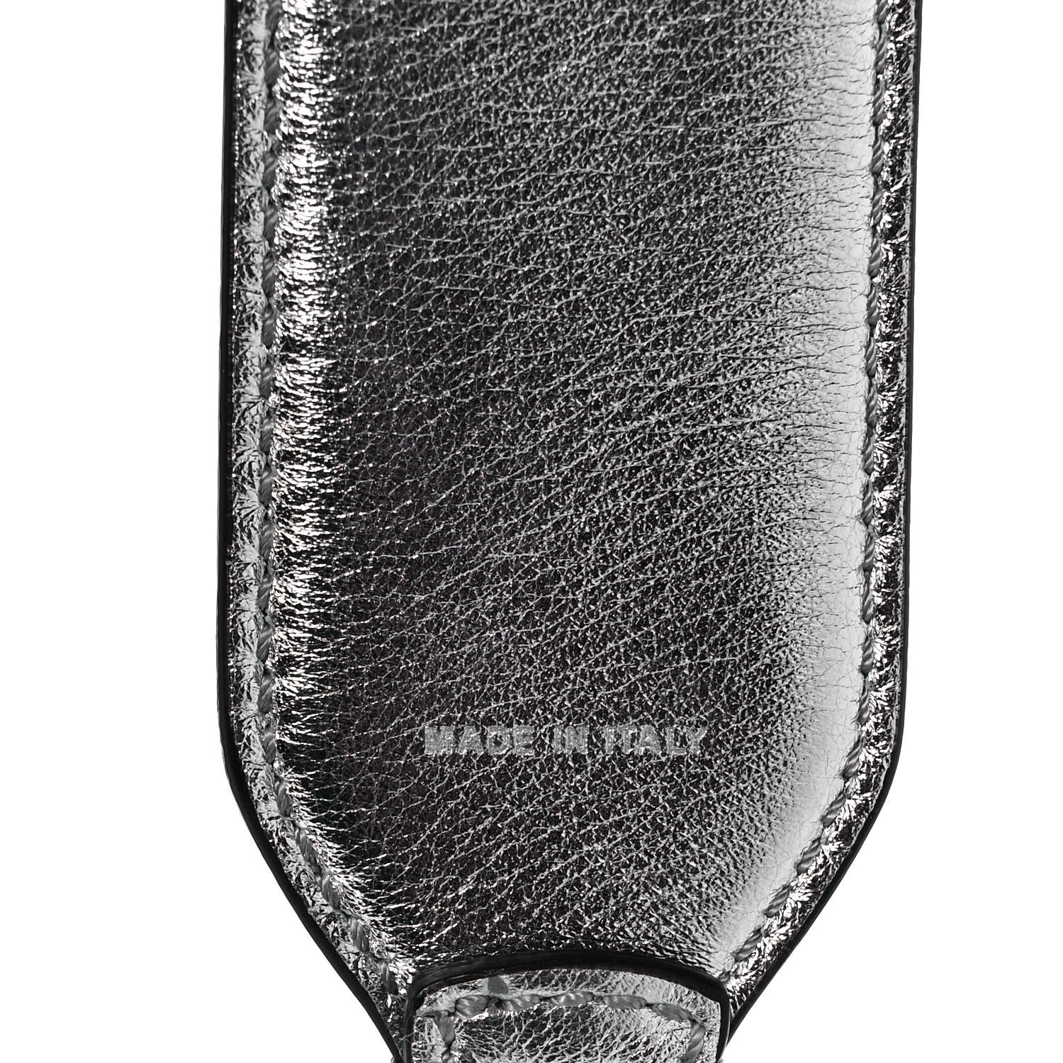 Fendi Vitello Catalan Mirror FF 1974 Embossed Strap You Argento 4 of 5