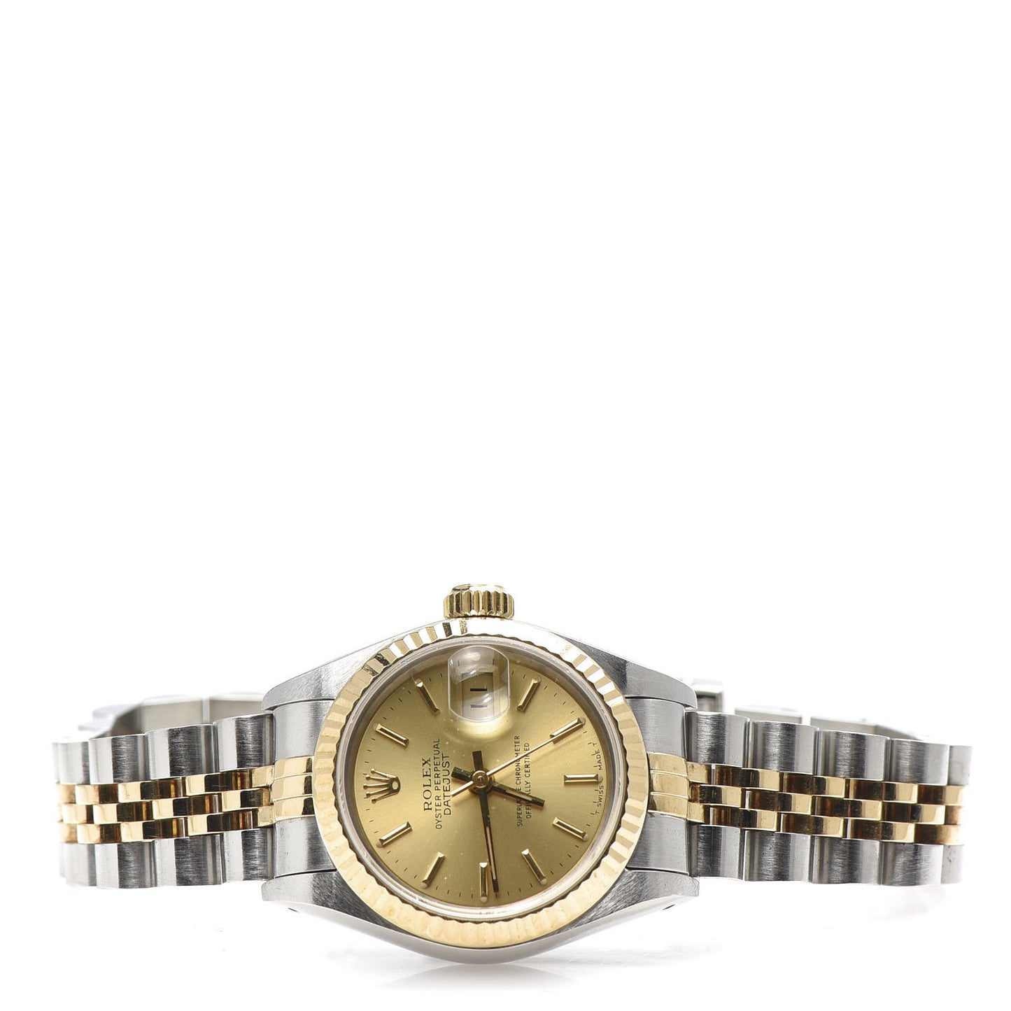Stainless Steel 18K Yellow Gold 26mm Oyster Perpetual Datejust Watch Champagne 69173