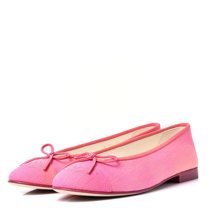 Chanel Denim CC Cap Toe Ballerina Flats 37.5 Pink 4 of 10