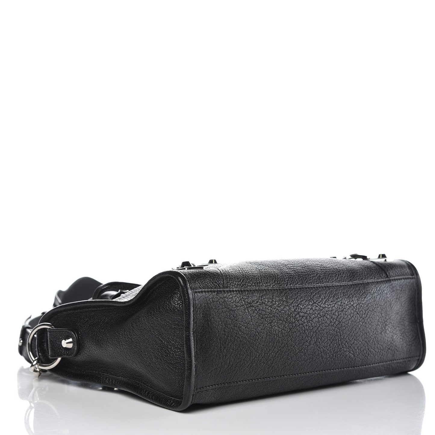 Chevre Silver Metallic Edge Hardware S City Black